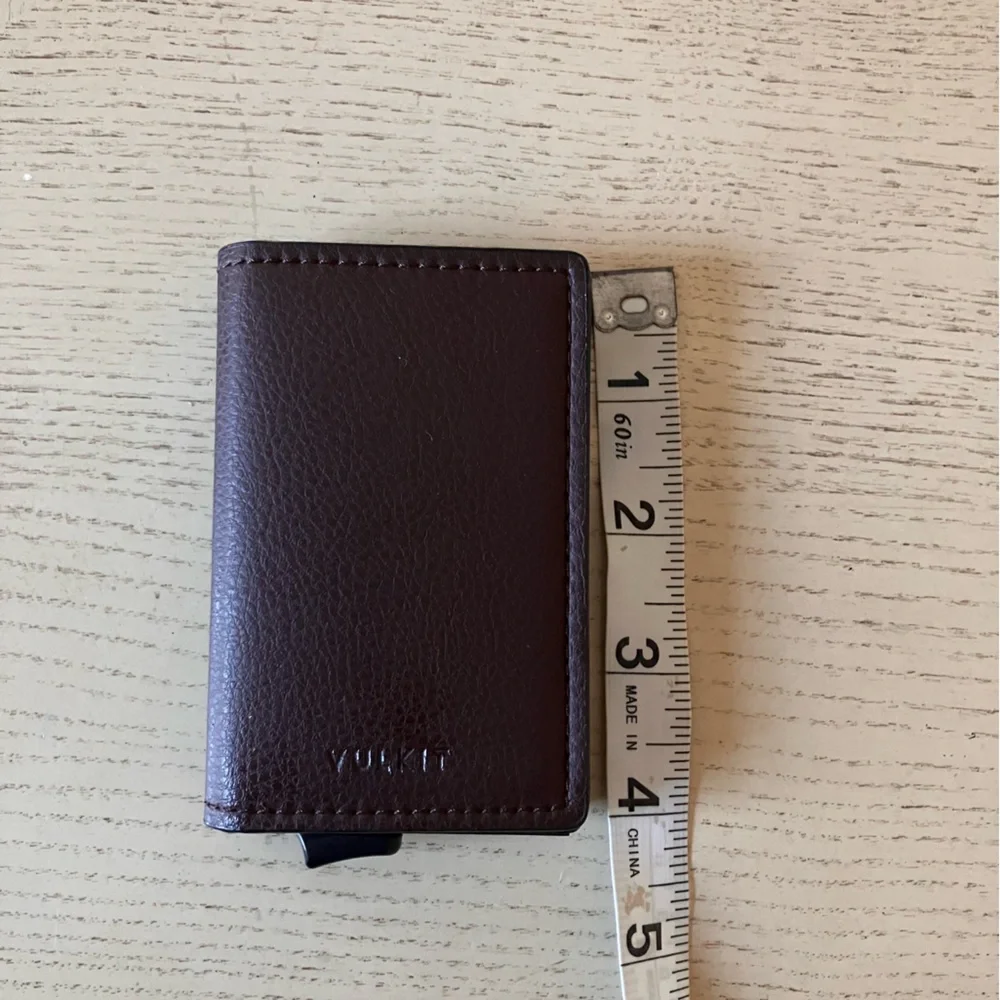 Vulkit Brown Leather Card Holder